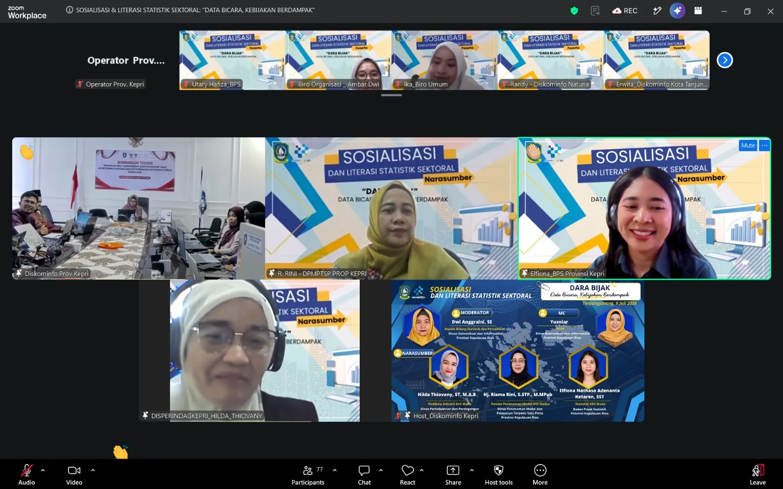 Dokumentasi kegiatan Sosialisasi dan Literasi Statistik Sektoral Series 1 (DARA BIJAK)